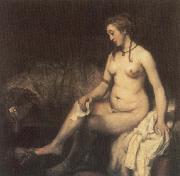 REMBRANDT Harmenszoon van Rijn, Bathsheba Bathing with King David-s Letter